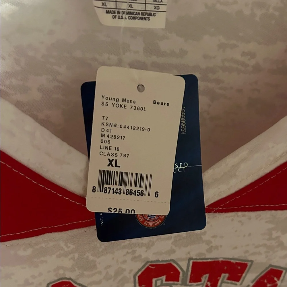 Ohio State Buckeyes Women's Red and White Jersey Top - Picture 3 of 5